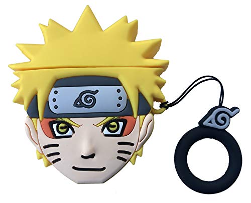 Product Cover Naruto Airpods Cute Case, New 3D Cartoon Character Naruto Silicone Airpod 1st/2nd Designer Skin Kawaii Funny Fun Keychain Ring Design Cover Airpod Charging Cases for Kids Teens Girls Boys