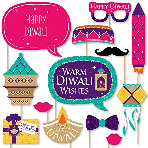 Product Cover Big Dot of Happiness Happy Diwali - Festival of Lights Party Photo Booth Props Kit - 20 Count