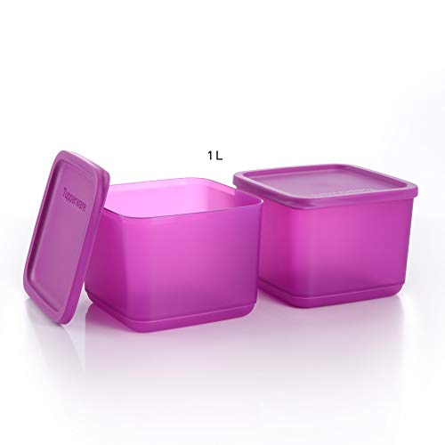 Product Cover Tupperware Square Fruits Vegetables Storer Refrigerator Container Cubix 1l 2pc