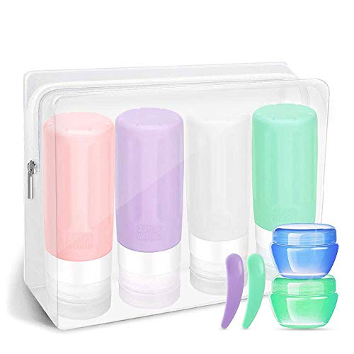 Product Cover 8 Pack Travel Bottles Set, 2.9oz Travel Size Containers TSA Approved Leak Proof Silicone Travel Accessories Toiletries Containers for Shampoo Conditioner Cosmetic for Business or Personal Trip