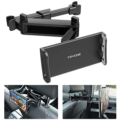 Product Cover Car Headrest Tablet Mount - Tryone Stretchable Tablet Headrest Holder Compatible with Smartphones/Tablets/Switch 4