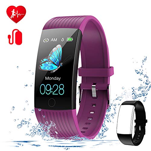 Product Cover WELTEAYO Fitness Tracker with Heart Rate Monitor Fitness Watch Activity Tracker 1.14 Inch Color Screen Pedometer Blood Pressure Monitor Sleep Monitor IP67Waterproof for Android and iPhone Purple