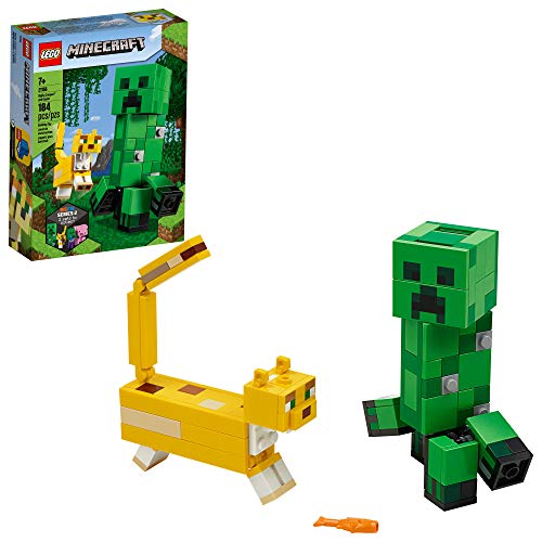 Product Cover LEGO Minecraft Creeper BigFig and Ocelot Characters 21156 Buildable Toy Minecraft Figure Gift Set for Play and Decoration, New 2020 (184 Pieces)