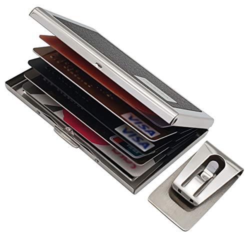 Product Cover Naviurway RFID Blocking Credit Card Wallet Stainless Steel Business Card Holder Debit Card Protective Case Slim Metal Money Clip for Men and Women