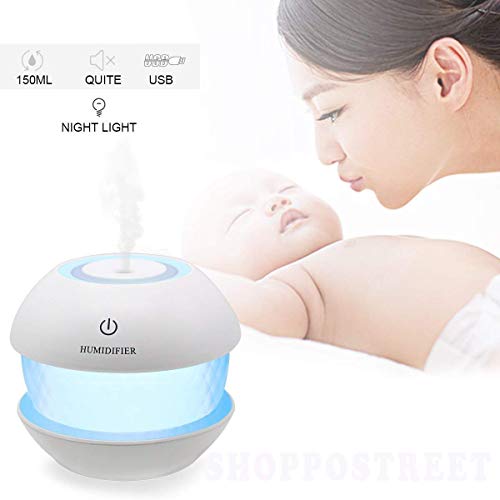 Product Cover Weltime Magic Diamond Cool Mist Humidifiers Essential Oil Diffuser Aroma Air Humidifier with Led Night Light Colorful Change for Car, Office, air humidifier, humidifiers for room (White)