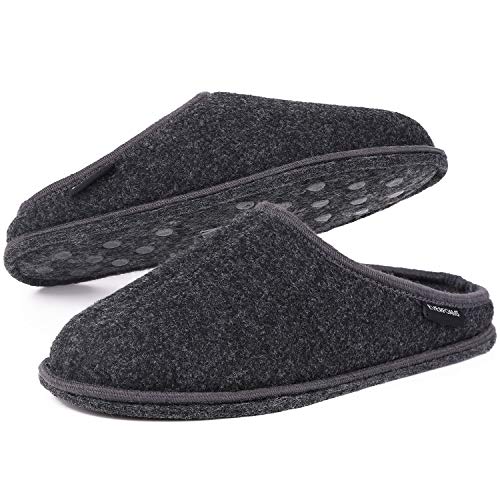 Product Cover EverFoams Women's Faux Wool Felt Slippers Comfy Anti-Skid Ladies Light Weight Slip on Home Mules (9-10 M US, Gray)