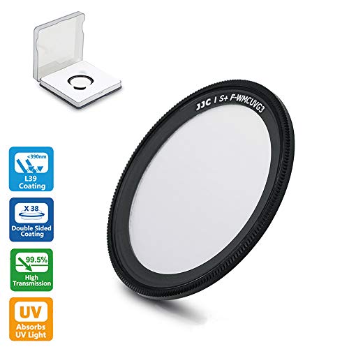 Product Cover JJC Lens UV Filter for Ricoh GR III GRIII & GR II GRII Attach with Eco-Friendly & Removable 3M Adhesive 99.5% Light Transmission 38 Layers L39 Ultra Slim Multi-Coated -Including Filter Case