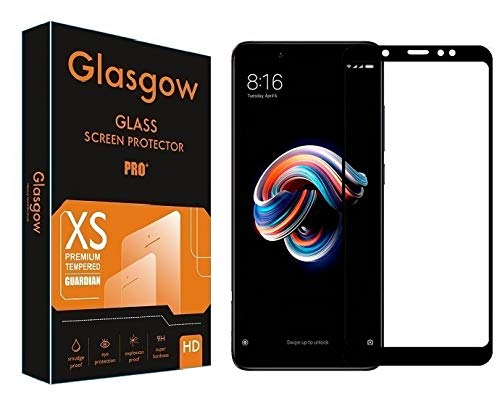 Product Cover Glasgow |for Mi Redmi Note 5 Pro | Tempered Glass Screen Protector Guard | Full Glue Curved Tempered Glass | Bubble Free Installation | Gorilla - Black