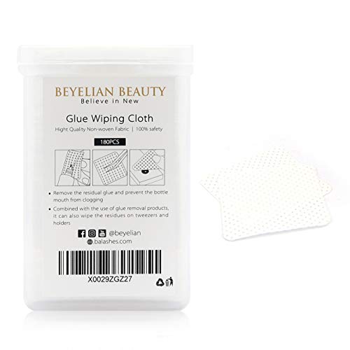 Product Cover BEYELIAN Glue Wiping Cloth Eyelash Extensions Clean White Pads Non-woven Fabric Wiper 180Pcs/box Cleanser