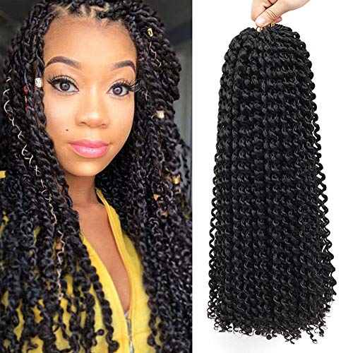 Product Cover 22 Inch 7 Packs Passion Twist Hair Long Inch Crochet Braids Hair Water Wave for Passion Twist Braiding Hair Extensions (1B)