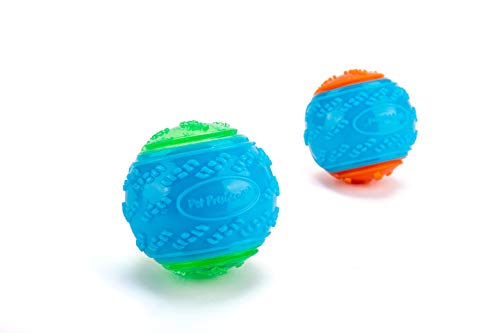 Product Cover Pet president TPR LED light up and squeaky 2.5IN Pet ball Pet supplies(2 PACK)