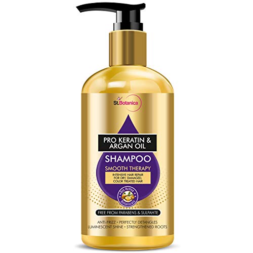 Product Cover StBotanica Pro Keratin & Argan Oil Smooth Therapy Shampoo, 300ml - Intense Hair Repair For Dry, Damaged & Color Treated Hair, No Parabens, Silicons or SLS/Sulphate