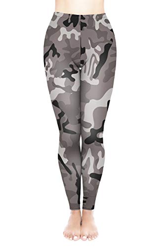 Product Cover Jasfura Womens Printed Leggings Full Length 3D Ultra Soft Workout Sports Yoga Leggings Pants Stretchy Regular and Plus Size (Tiger Black, One Size 0-12)