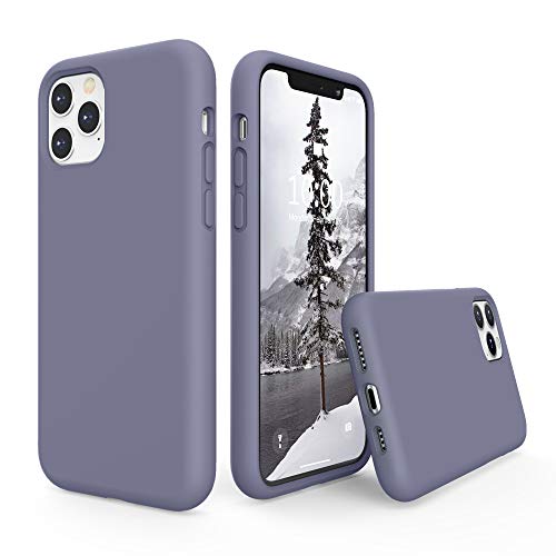 Product Cover SURPHY Silicone Case Compatible with iPhone 11 Pro Max Case 6.5 inch, Liquid Silicone Full Body Thickening Design Phone Case (with Microfiber Lining) for iPhone 11 Pro Max 6.5 2019, Lavender Gray