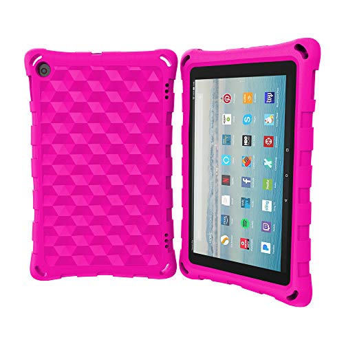 Product Cover All-New Tablet 8 Case (Compatible with 6th/7th/8th Generation Tablets, 2016 and 2017 and 2018 Releases) - DJ&RPPQ Anti Slip Shockproof Light Weight Protective Case [Kids Friendly] - Pink