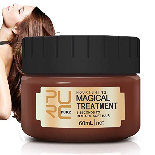 Product Cover Magical Hair Treatment Mask, Advanced Molecular Keratin Hair Treatment Professtional Hair Conditioner, 5 Seconds to Restore Soft Hair, Deep Conditioner Suitable for Dry & Damaged Hair-60ml
