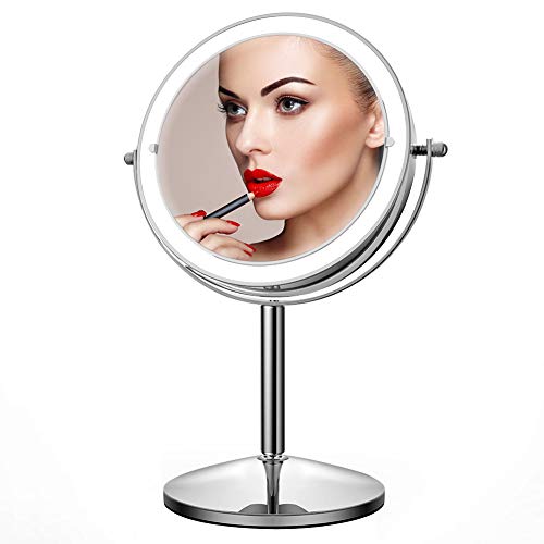 Product Cover Makeup Mirror with Light,10X Magnification Makeup Mirror,JOMARTO Vanity Mirror,Double Sided Dimmable Cosmetic Mirror with Touch Control 360°Rotation Battery Powered, Only Sale by pufenda-us