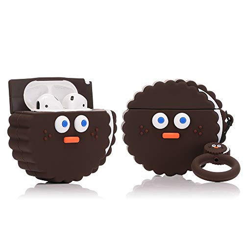 Product Cover LEWOTE Airpods Silicone Case Funny Cute Cover Compatible for Apple Airpods 1&2[Dessert Food Series][Best Gift for Girls Boys or Couples] (Sandwich Biscuits)