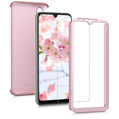 Product Cover kwmobile Cover for Xiaomi Mi A3 / CC9e - Shockproof Protective Full Body Case with Screen Protector - Metallic Rose Gold