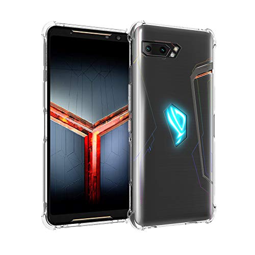 Product Cover Orzero Soft TPU Case Compatible for ASUS ROG Phone 2 2019 (Not Fit for 1st Gen), Rubber Elastic Airbag Shock Absorbing Body Protection Phone Case -Crystal Clear