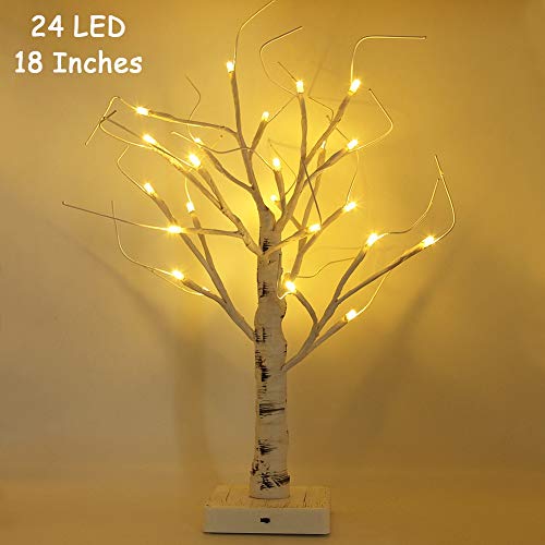 Product Cover Twinkle Star 24 LED Tabletop Lighted Birch Tree Battery Operated, Thanksgiving Table Decoration Lights for Indoor Christmas Wedding Party Home Bedroon Fall Decoration