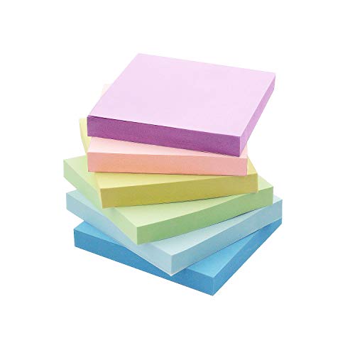 Product Cover Early Buy Sticky Notes 3x3 Self-Stick Notes 6 Pastel Color 12 Pads, 100 Sheets/Pad