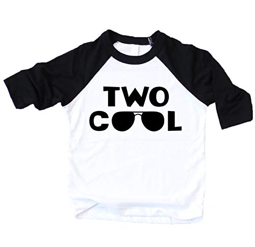 Product Cover Olive Loves Apple Two Cool Sunglasses 2nd Birthday Shirt for Toddler Boys 2nd Birthday Outfit Black Ragalan