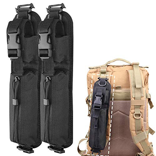 Product Cover AMYIPO Backpack Shoulder Strap Tactical Molle Accessory Pouch, Multi-Purpose Holder Shoulder Strap Bag Hunting Tools Pouch (Black-2PCS)