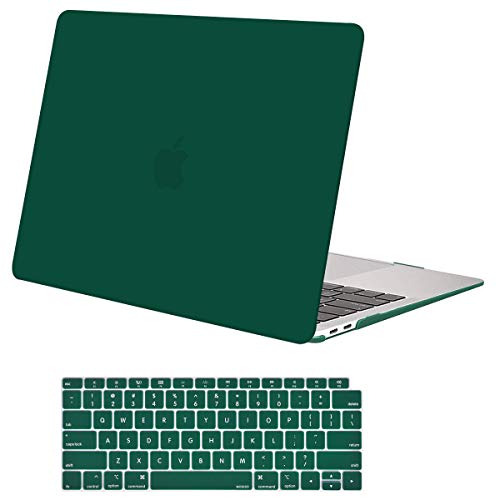 Product Cover MOSISO MacBook Air 13 inch Case 2019 2018 Release A1932 with Retina Display, Plastic Hard Shell Case & Keyboard Cover Skin Only Compatible with MacBook Air 13 with Touch ID, Peacock Green