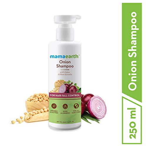 Product Cover Mamaearth Onion Hair Fall Shampoo for Hair Growth & Hair Fall Control, with Onion Oil & Plant Keratin 250ml
