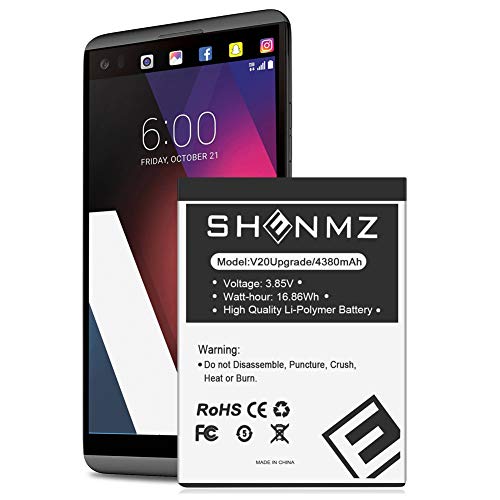 Product Cover SHENMZ LG V20 Battery, Upgraded [4380mAh] Replacement Battery for LG BL-44E1F, LG V20 Extended Battery for LG H910 H918 V995 LS997 Phone | LG V20 Spare Battery [24 Months Warranty]