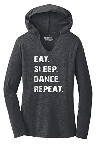 Product Cover Ladies Hoodie Shirt Eat Sleep Dance Repeat Black Frost XS