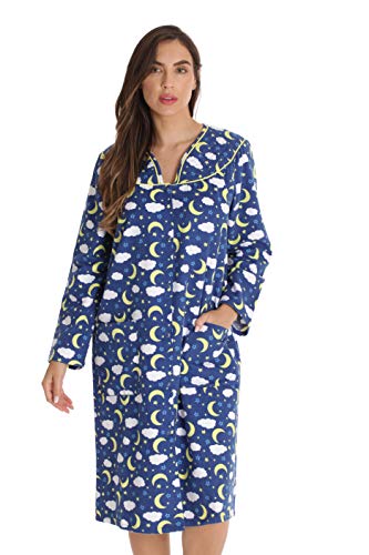 Product Cover Dreamcrest Short Sleeve Flannel Duster Housecoat Women Sleepwear 9280-10448-NVY-L