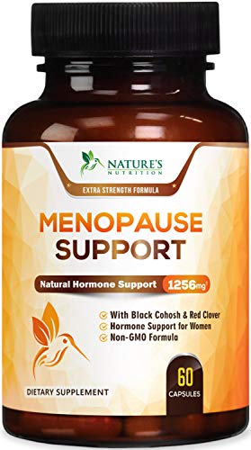 Product Cover Menopause Supplements Highest Potency Hot Flash Relief 1256 mg - Estrogen & Hormone Balance Support for Women - Made in USA - Natural Pills w/Black Cohosh, Dong Quai & Soy Isoflavones - 60 Capsules
