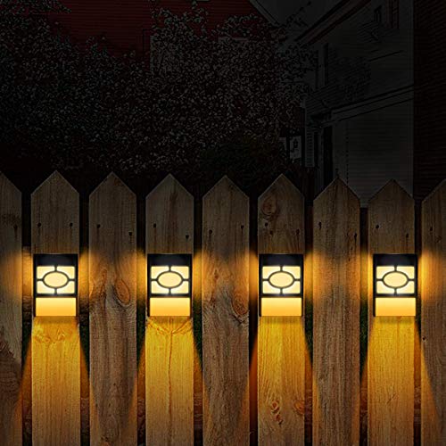 Product Cover Briignite Solar Deck Lights, LED Outdoor Wall Mount Fence Post Lights, 2 Modes Warm White& RGB Color Changing Decorative Light for Outdoor Deck, Patio, Stairs, Yard, Driveway, Pathway, Pack of 4