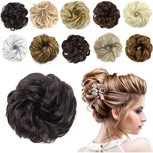 Product Cover HAIRREAL Hair Bun Extensions Messy Hair Scrunchies Donut, Black, Size 35g