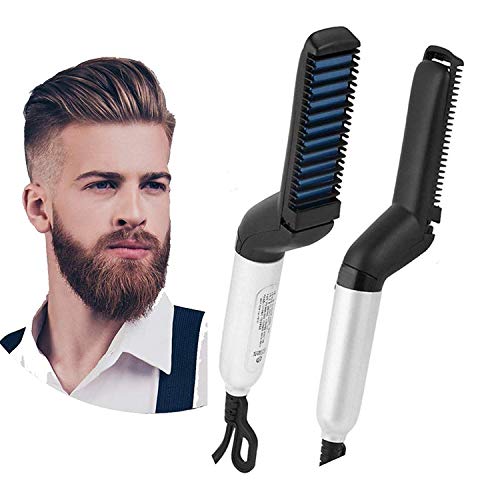 Product Cover EAYIRA Men Quick Beard Straightener Hair Comb Multifunctional Hair Curler Show Cap Tool (White)