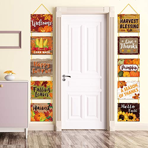 Product Cover Fall Decorations Banner Fall Signs Cutouts Thanksgiving and Harvest Decoration for Home and Autumn Party Decor Indoor Outdoor (Harvest Sign)