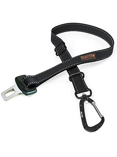 Product Cover Mighty Paw Dog Seat Belt | Pet Safety Belt, Created with Human Seatbelt Material. All-Metal Hardware with Adjustable Length Strap. Exceeds Dog Safety Standards. Keep Your Dog Secure in The Car