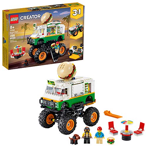 Product Cover LEGO Creator 3in1 Monster Burger Truck 31104 Building Kit, Cool Buildable Toy for Kids, New 2020 (499 Pieces)