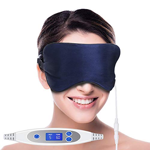 Product Cover USB Heated Eye Mask,Silk Steam Eye Mask for Relieve Eye Stress and Puffy Eyes, Warm Therapeutic Treatment for Dry Eye, Eye Fatigue,Improve Blood Circulation of your eyes (Dark Blue)