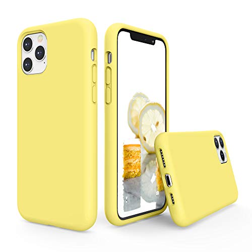 Product Cover SURPHY Silicone Case Compatible with iPhone 11 Pro Max Case 6.5 inch, Liquid Silicone Full Body Thickening Design Phone Case (with Microfiber Lining) for iPhone 11 Pro Max 6.5 2019, Yellow