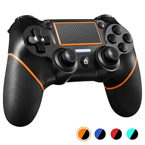 Product Cover PS4 Controller ORDA Wireless Gamepad for PS4/PS4 Pro/PC and Laptop with Vibration and Audio Function, Mini LED Indicator, High-Sensitive Controller with Anti-Slip (Orange)