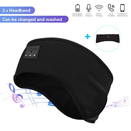 Product Cover Manfiter Sleep Headphones, Sports Sleep Headband 2 in 1 Sports Sweatband Wireless Bluetooth V5.0 Noise Cancelling Headband Headphones with Ultra-Thin HD Stereo Speakers for Jogging,Yoga,Side Sleepers