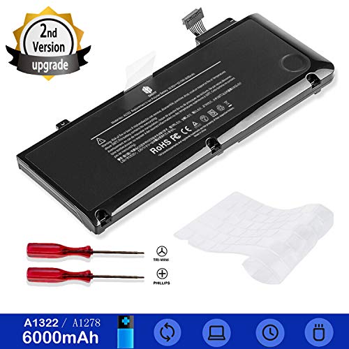Product Cover A1322 Battery for A1278 Apple MacBook pro 13 inch Mid 2012 Early 2011 Late 2011 Mid 2010 2009 with 6000mAh Newer Tech (MC374LL/A MB990LL/A MB991LL/A MC700LL/A MD313LL/A MD101LL/A MD102LL/A Battery)