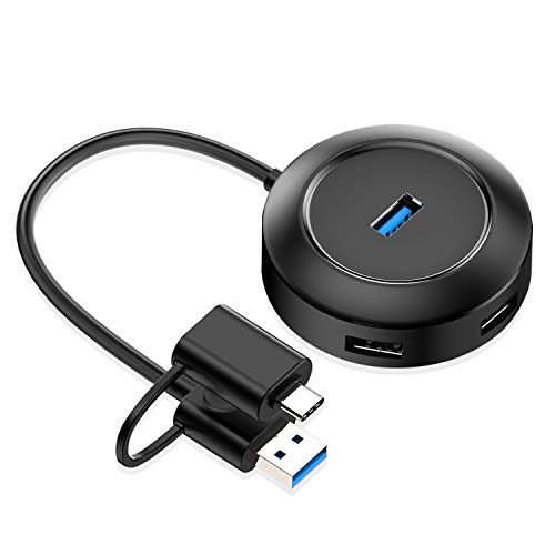 Product Cover USB 3.0/2.0 Hub,AOJI Type C Fast Charging and with Round Header LED Fast Charging Adapter Data Transfer Compatible for MacBook, Mac Pro/Mini, iMac, Surface Pro, XPS, Notebook PC, Mobile HDD and More