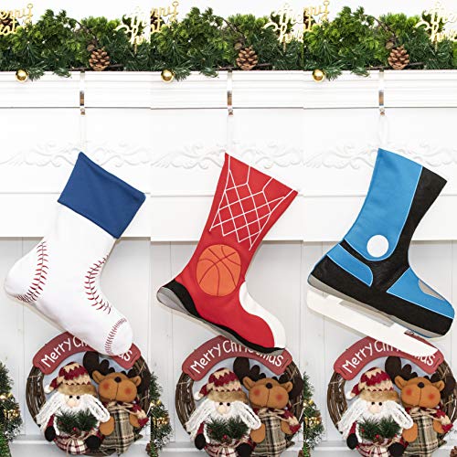 Product Cover GEX 2019 Sports Christmas Stocking Space Cotton Element for Family Children Decor Hanging Ornament Xmas Holiday Party Decorations Gift (Basketball)