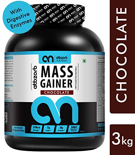 Product Cover Abbzorb Nutrition Mass Gainer with Digestive Enzymes, 3 Kg, Chocolate Flavour