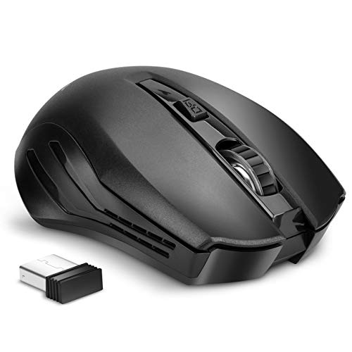 Product Cover Spadger Wireless Mouse Portable Optical Mouse with USB Receiver & Power Switch, 3 Adjustable DPI Levels for Notebook, Computer, Laptop, Desktop(Black)