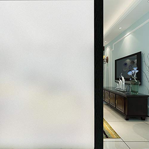Product Cover BTocean Privacy Window Film Frosted Window Film Sticker Static Cling Glass Film Non Adhesive Window Film for Home Bathroom Office Meeting Room Living Room Matte White(17.7 x 78.7 inches)